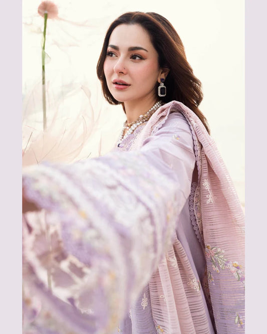Qalmkar Dhanak with Printed shawl 3 Pcs Suit