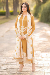 AISLING DHANAK LUXURY UNSTITCHED EMB 3PC