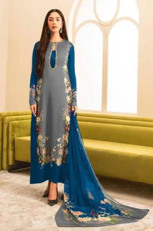 Shamoze Silk Digital 3pc Unstitched Suit - 28