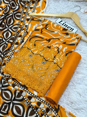 Linen Emb Daman Boring 3pc D-08