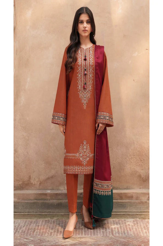 JAZMIN DHANAK LUXURY UNSTITCHED EMB 3PC