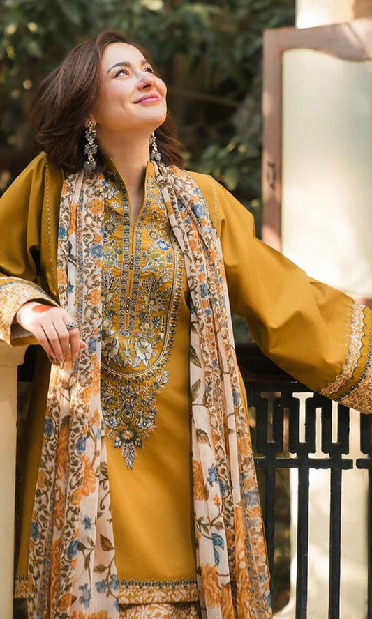 Sapphire- Embroidered Dhanak Suit 3pc