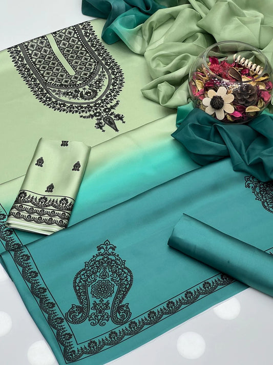 Shamoze Silk Digital Tye ‘N’ Dye 3pc Unstitched Suit -23