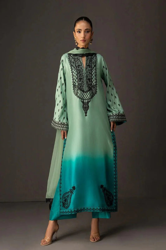 Shamoze Silk Digital Tye ‘N’ Dye 3pc Unstitched Suit -23