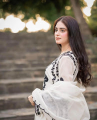 AGHA NOOR LAWN LUXURY UNSTICH EMB 3PC