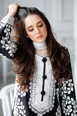 ZARKASHA LINEN UNSTITCHED EMB 3PC