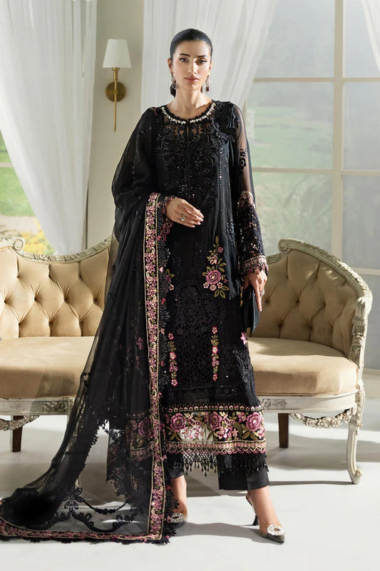 MARIA.B CHIFFON UNSTITCHED EMB D-02 SUIT