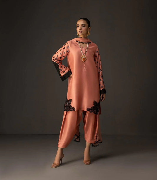 -41% Shamoze Silk Digital Tye ‘N’ Dye 3pc Unstitched Suit - 07