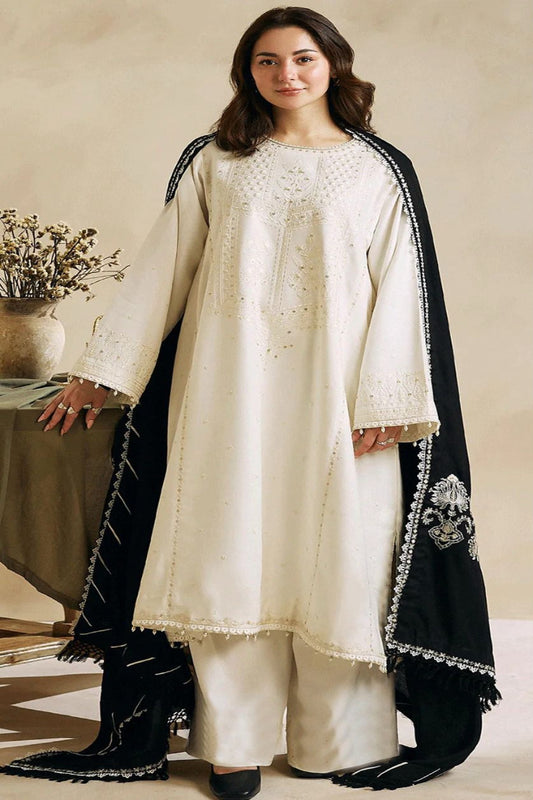 Zarashahjahan Dhanak 3pc with Emb Dhanak  emb shawl