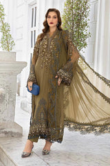 MARIA.B CHIFFON UNSTITCHED EMB SUIT D-08