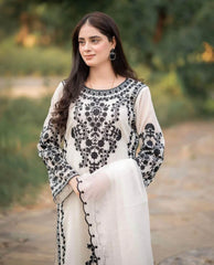 AGHA NOOR LAWN LUXURY UNSTICH EMB 3PC