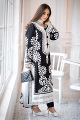ZARKASHA LINEN UNSTITCHED EMB 3PC