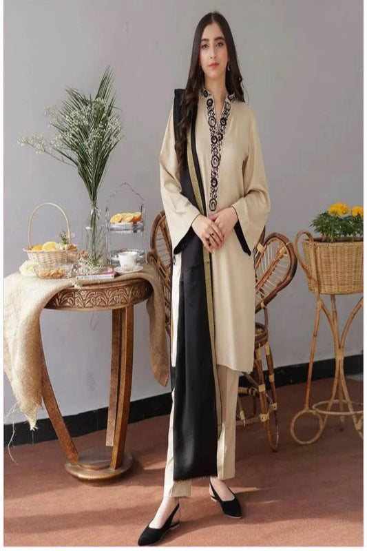 ASLING DHANAK UNSTITCHED EMB 3PC