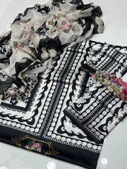 Shamoze Silk Digital 3pc Unstitched Suit 18