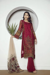 BAROQUE LINEN UNSTITCHED EMB 3PC