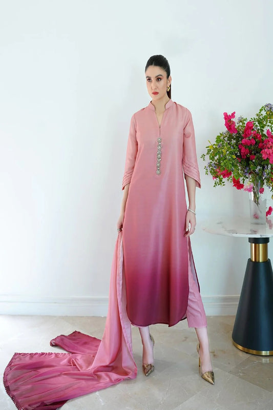 Shamoze Silk Digital Tye ‘N’ Dye 3pc Unstitched Suit -28