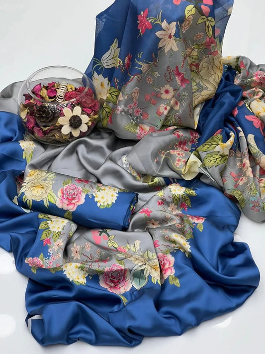 Shamoze Silk Digital 3pc Unstitched Suit - 28