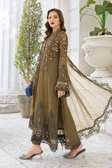 MARIA.B CHIFFON UNSTITCHED EMB SUIT D-08