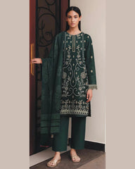 MIRAAL VOL#2 DHANAK UNSTITCHED EMB 3PC