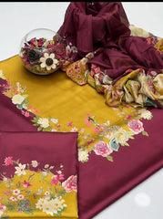 Shamoze Silk Digital 3pc Unstitched Suit -29