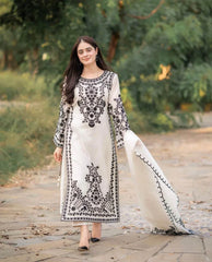AGHA NOOR LAWN LUXURY UNSTICH EMB 3PC