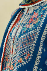 ZARASHAHJAHAN- 3PC DHANAK EMBROIDERED SHIRT WITH COUTRAI WOOL PRINT SHAWL & EMB TROUSER