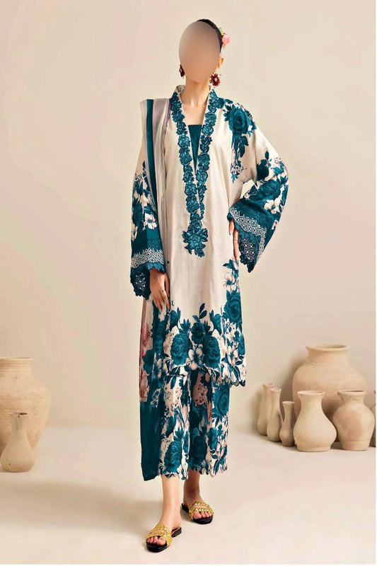 Shamoze Silk Digital Tye ‘N’ Dye 3pc Unstitched Suit - 15