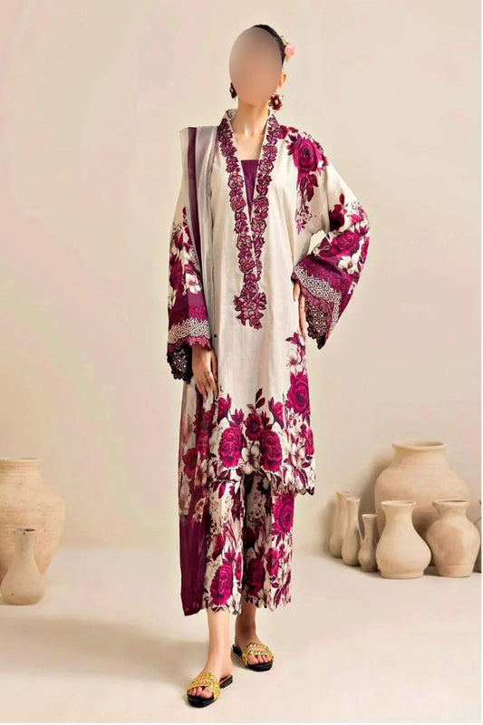 Shamoze Silk Digital Tye ‘N’ Dye 3pc Unstitched Suit - 17