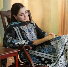 Jade Dhanak with silky wool  shawl 3 Pcs Suit