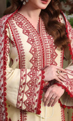 Aneelas Unstitched Dhanak 3 Piece Luxury Embroidered  Dhanak Shawl