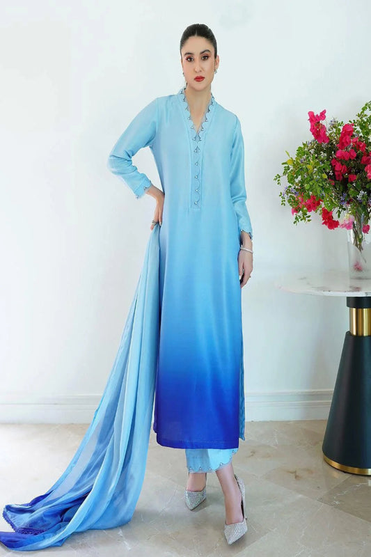 Shamoze Silk Digital Tye ‘N’ Dye 3pc Unstitched Suit -12