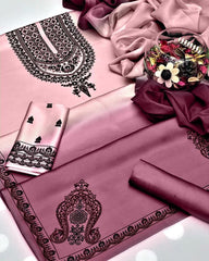 Shamoze Silk Digital Tye ‘N’ Dye 3pc Unstitched Suit -09