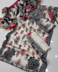 Shamoze Silk Digital Tye ‘N’ Dye 3pc Unstitched Suit - 02
