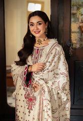 ASIM JOFA-3PC DHANAK SEQUENCE EMBROIDERED SHIRT WITH DHANAK EMBROIDERED SHAWL & DHANAK