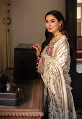 ASIM JOFA-3PC DHANAK SEQUENCE EMBROIDERED SHIRT WITH DHANAK EMBROIDERED SHAWL & DHANAK