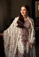 ASIM JOFA-3PC DHANAK SEQUENCE EMBROIDERED SHIRT WITH DHANAK EMBROIDERED SHAWL & DHANAK