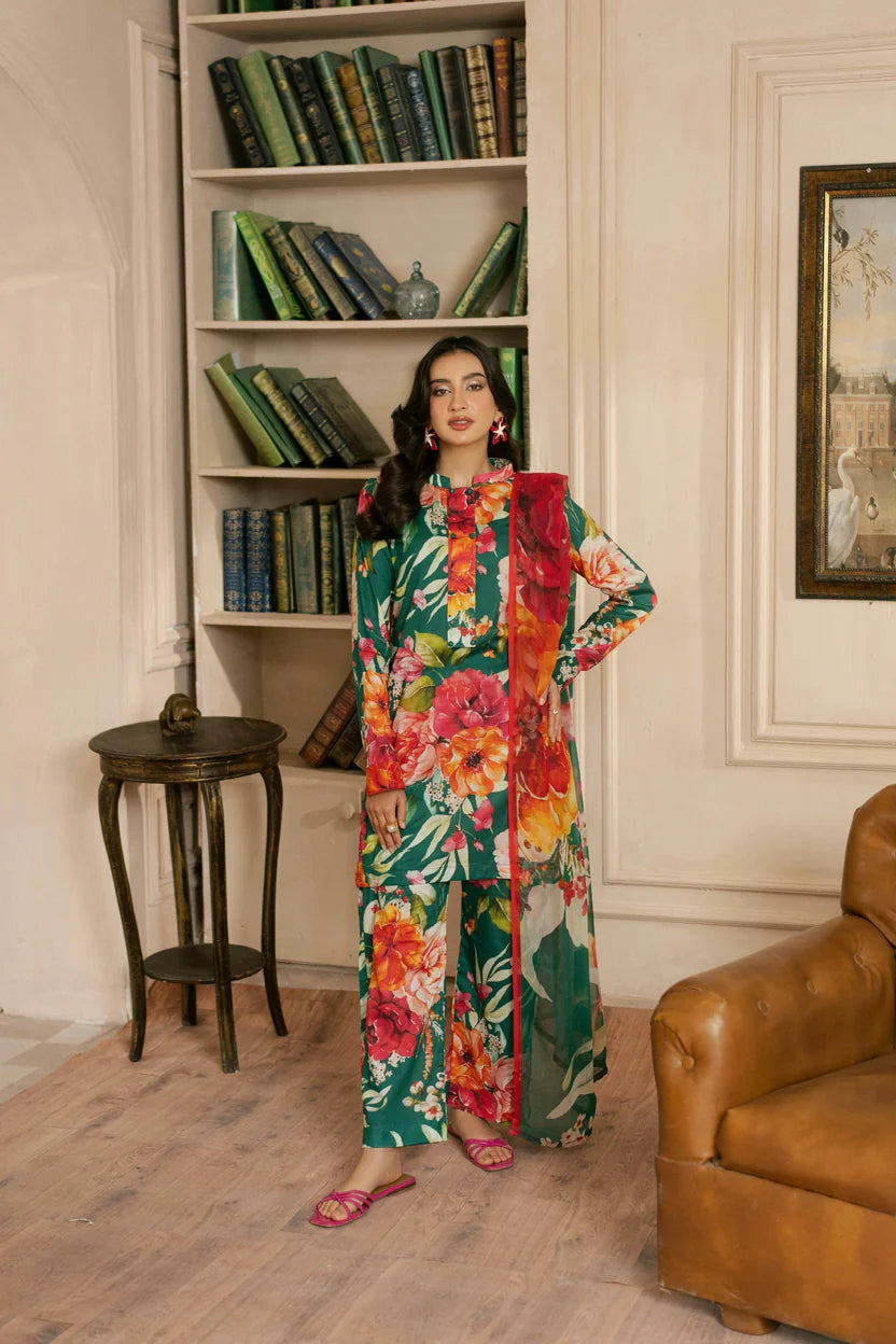 BAROQUE LAWN PRINTED UNSTICH 3PC