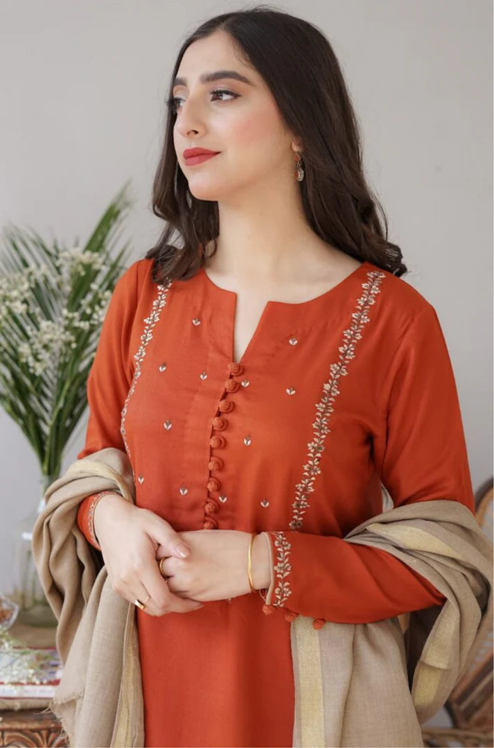 AISLING DHANAK UNSTITCHED EMB 3PC