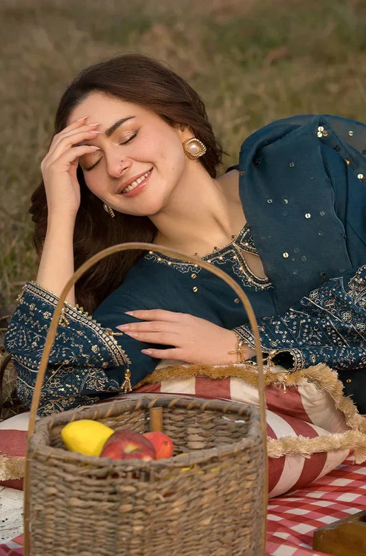 Qalamkar - Summer 3PC Lawn Emb Suit -