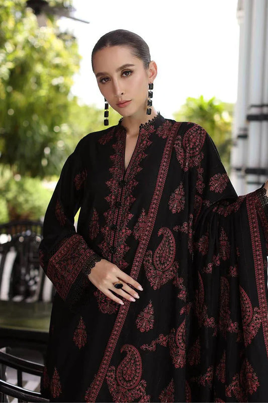 BAREEZE DHANAK UNSTITCHED EMB 3PC