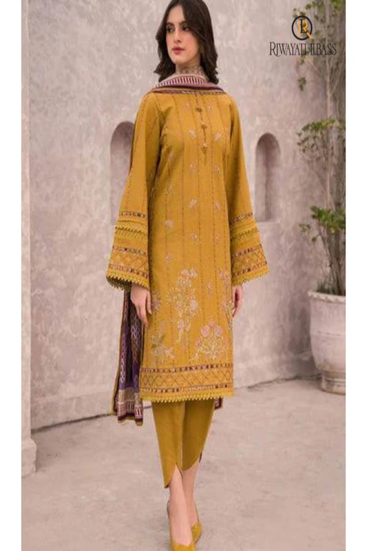 JAZMIN DHANAK UNSTITCHED EMB 3PC