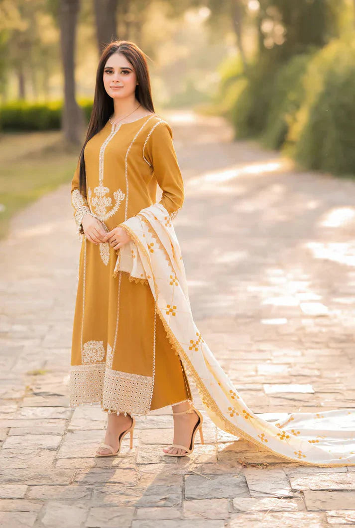 AISLING DHANAK LUXURY UNSTITCHED EMB 3PC