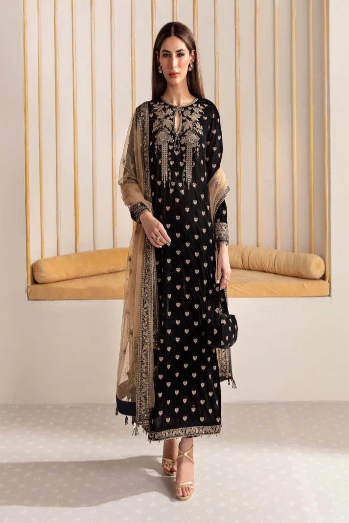 JAZMIN VELVET UNSTITCHED EMB 3PC