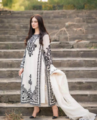 AGHA NOOR LAWN LUXURY UNSTICH EMB 3PC