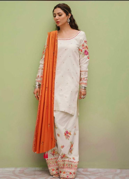 ZARA SHAHJAHAN DHANAK LUXURY UNSTITCHED EMB 3PC