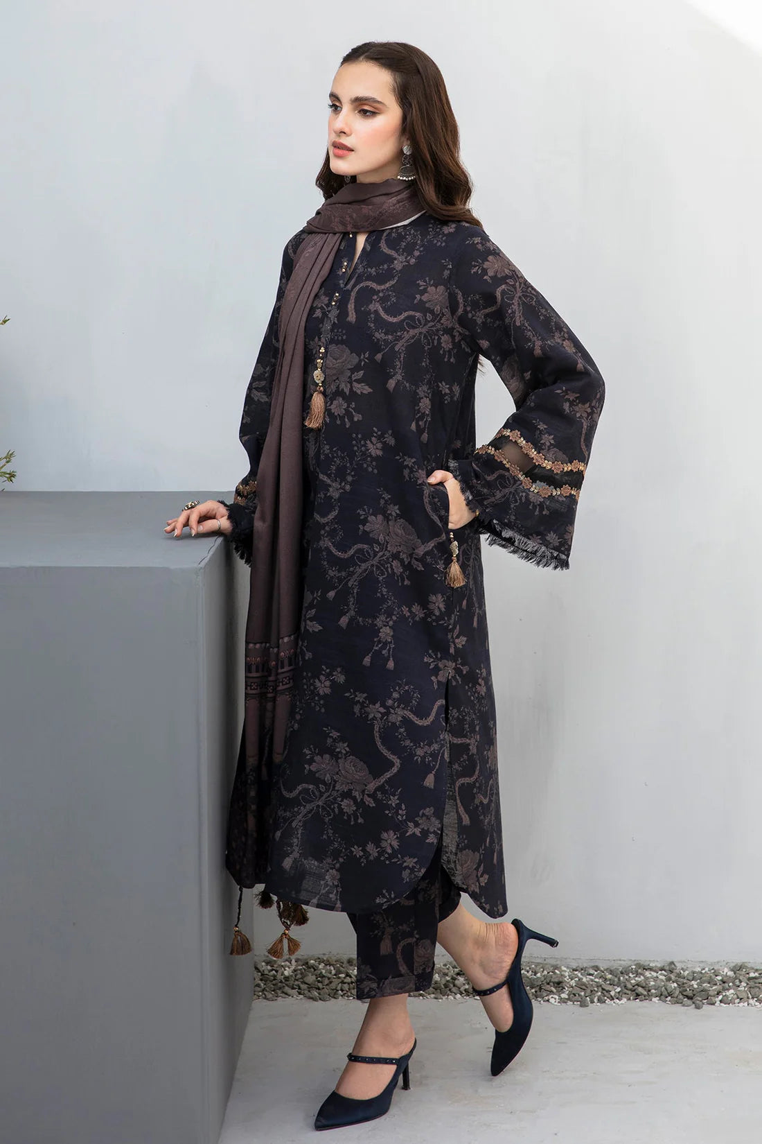 BAROQUE DHANAK PRINTED UNSTICHED 3PC