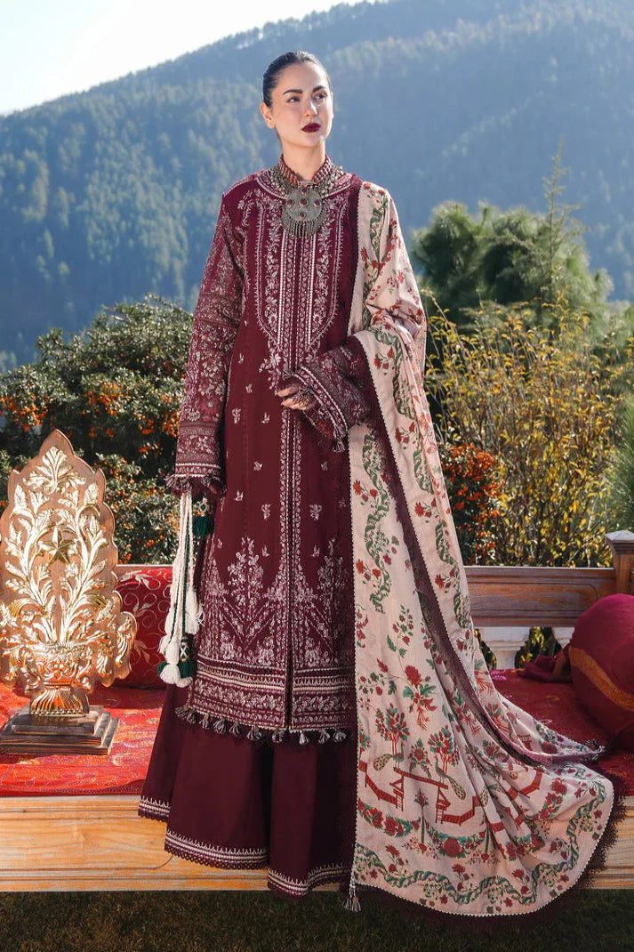 HUSSAIN REHAR DHANAK UNSTITCHED EMB 3PC