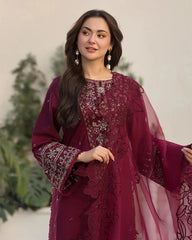 QALAMKAR LAWN UNSTITCHED EMB 3PC