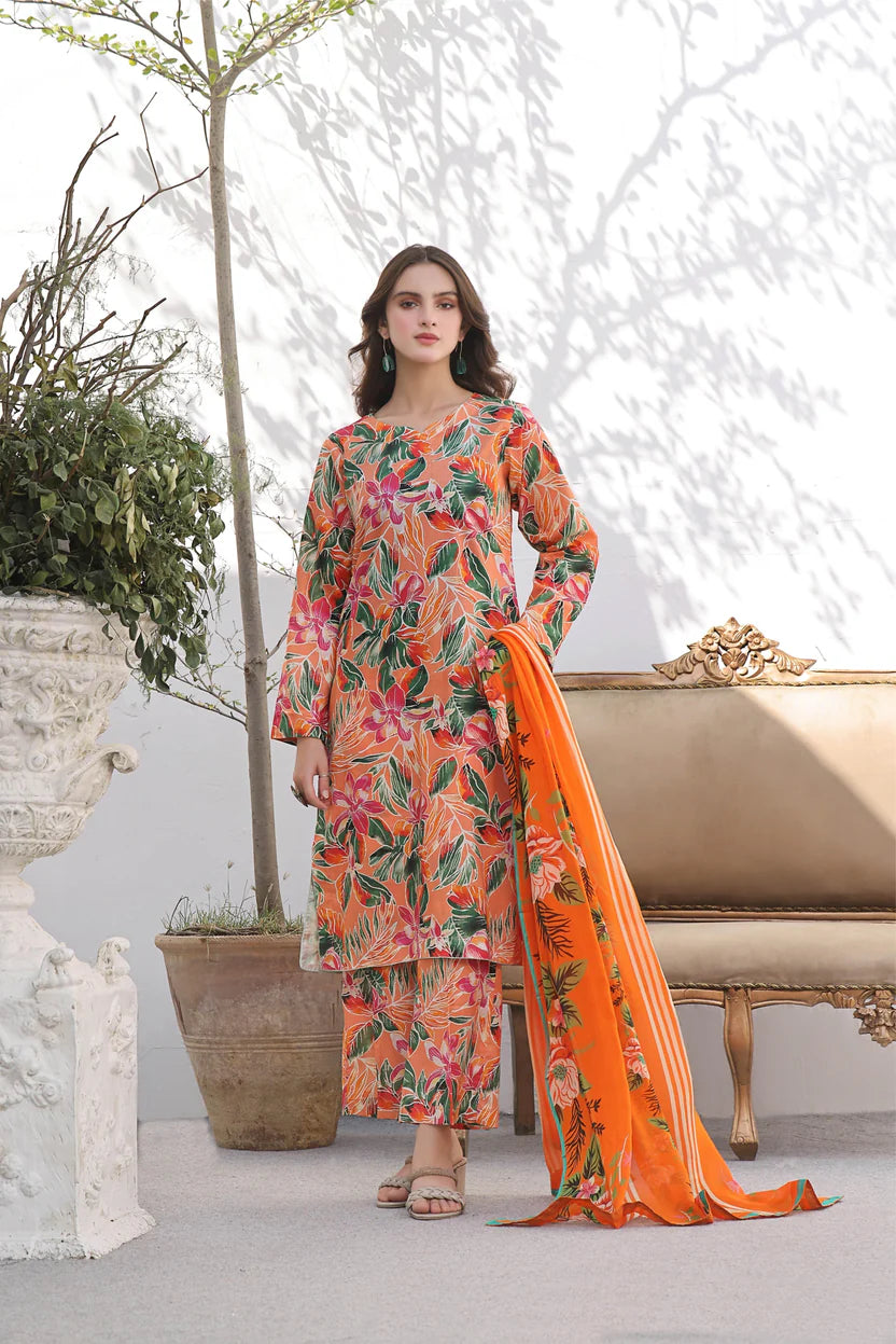 BAROQUE LAWN PRINTED UNSTICH 3PC