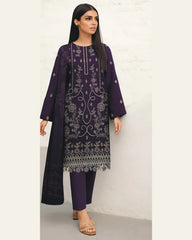 MIRAAL VOL#2 DHANAK UNSTITCHED EMB 3PC